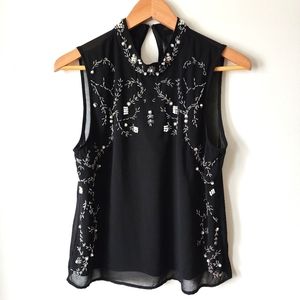 Host Pick✨Beaded High Collar Forever 21 Top